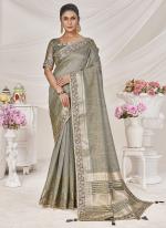 Top Dyed Silk Grey Party Wear Multi Work Saree